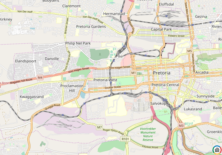 Map location of Pretoria West